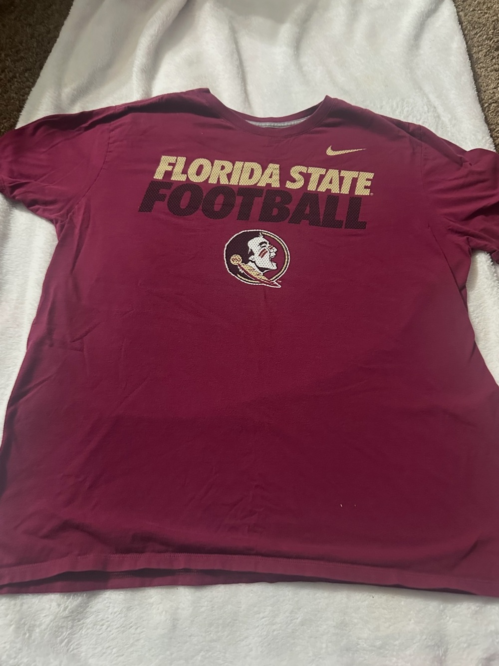 Nike Burgundy Crewneck Tee with White Logo